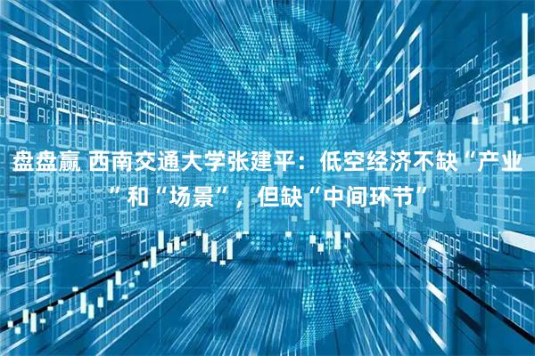 盘盘赢 西南交通大学张建平：低空经济不缺“产业”和“场景”，但缺“中间环节”